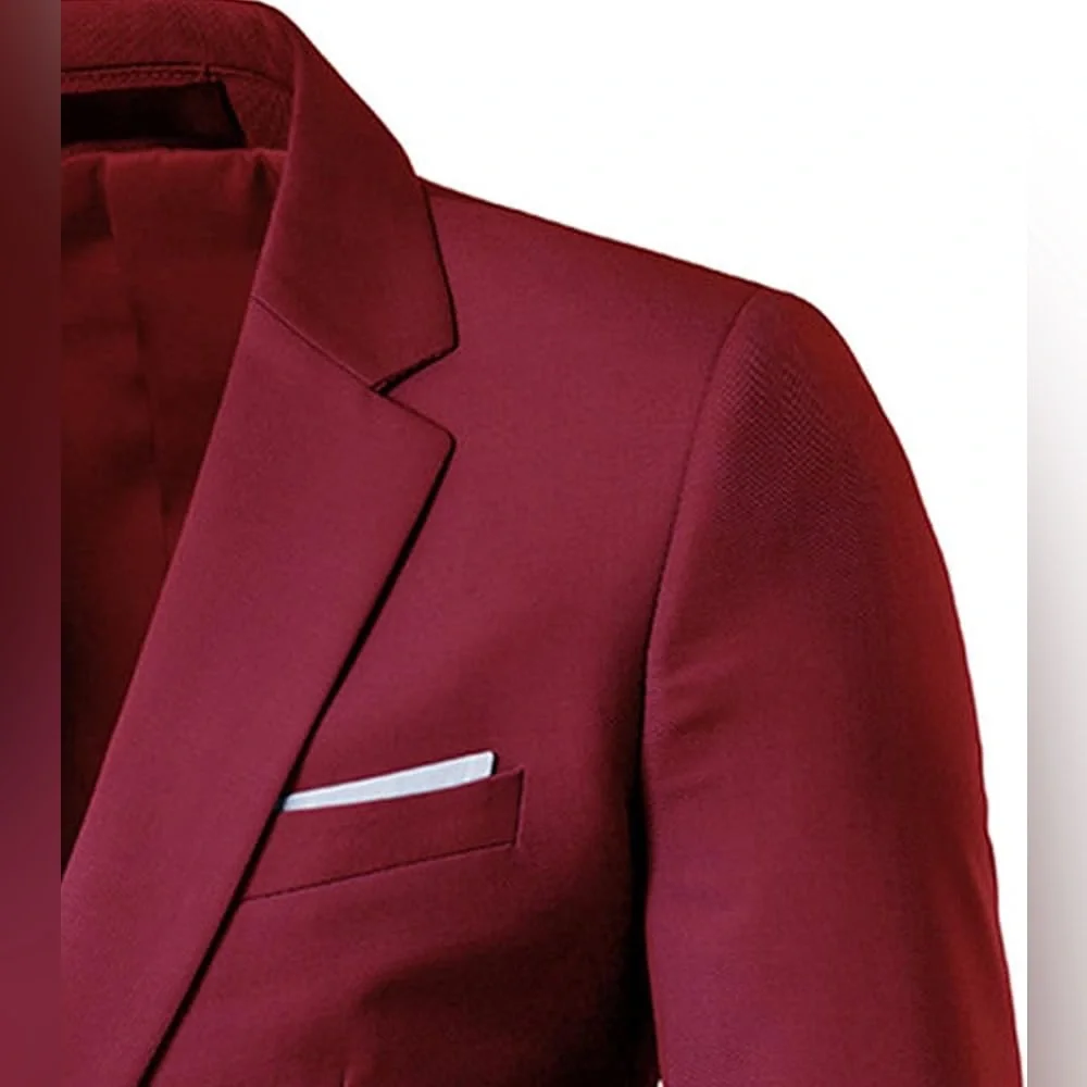 M114 NWT FlatSeven Classic Slim One Button Notched Lapel Suit Jacket‎ - Size: S